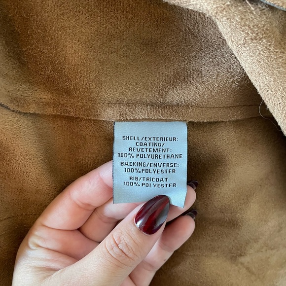 Faux leather women’s jacket brown - Picture 11 of 12